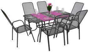 Metalowy zestaw ogrodowy SANDRA 1 + 6 stół 190x105 cm (CT310)