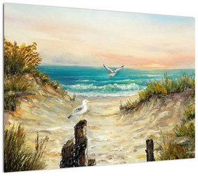 Obraz na szkle - Piaszczysta plaża (70x50 cm)