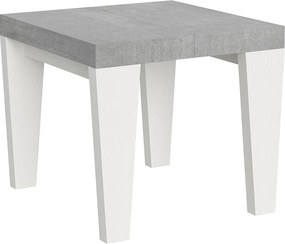 Stół rozkładany 90x90/246 cm Blat cementowy Spimbo Mix - Nogi z białego jesionu