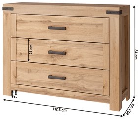 Komoda MORATIZ 3S, styl wotan