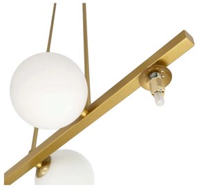 Lampa wisząca w biało-złotym kolorze ze szklanym kloszem Kama – Candellux Lighting