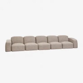 Bastian 5-częściowa Sofa Modułowa Bukla Brąz Mokka - Sklum