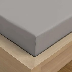Kvalitex Prześcieradło satynowe z gumką, jasnoszary , 140 x 200 cm