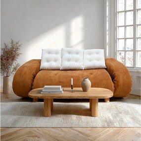 Coco Living Sofa rozkładana Okoa 2-osobowa – pomarańczowy biały