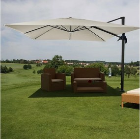 Obrotowy parasol wspornikowy MCW-A96 III,  kremowo-szary bez stojaka, obrotowy