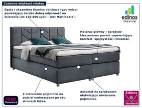 Ciemnoszare pikowane łóżko kontynentalne 5 rozmiarów Z2-R14