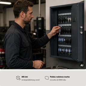 Szafka na klucze elektroniczna z wrzutnią i zamkiem na kod, na 133 klucze, 430x665x130 mm: BRUCE