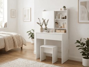 Toaletka z lustrem LUNAVI 70x40 cm, biała