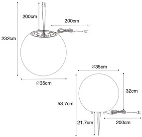 Zewnetrzna Nowoczesna lampa zewnętrzna szara 35 cm IP44 - Nura Nowoczesny Oswietlenie zewnetrzne