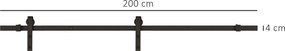 HOMCOM Zestaw szyn przesuwnych do drzwi, max. 100 kg, Metal, Czarny, 200 cm