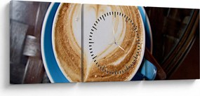 Obraz - Latte Art (z zegarem) (90x30 cm)
