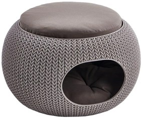 Brązowe plastikowe legowisko dla kota Curver Knit Home