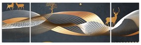 Obraz - Grafika z jeleniem (170x50 cm)
