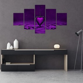 Obraz fioletowego serca (125x70 cm)