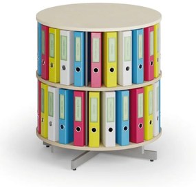 Regał obrotowy na segregatory, 2 półki, brzoza