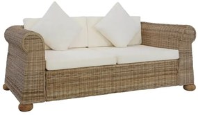 Brązowa 2-osobowa sofa z rattanu - Asha
