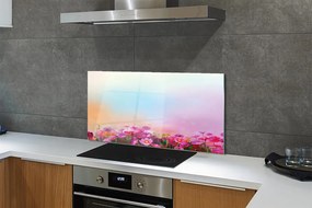 Szklany Panel Polne Kwiaty pod Błękitnym Niebem