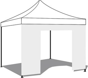 Markiza boczna 2x2m biała, wodoodporna, z drzwiami zwijanymi do altany składanej