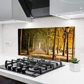 Panel Szklany do Kuchni Romantyczna Parkowa Alejka