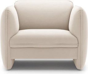 Kremowy aksamitny fotel Georgia – Micadoni