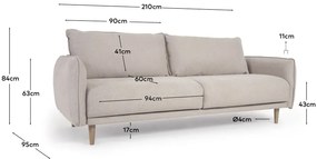 Beżowa sofa 210 cm Carlota − Kave Home