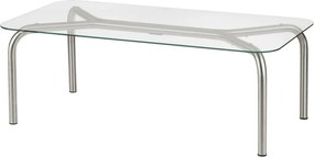 Stolik ze szklanym blatem w kolorze srebra 60x110 cm Uku – noo.ma