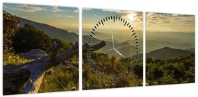 Obraz - Widok na otoczenie (z zegarem) (90x30 cm)