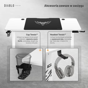 Biurko z regulacją wysokości DIABLO X-TENSIO 1400 białe