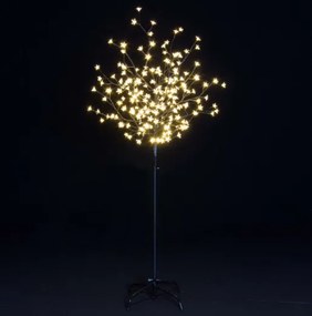 Dekoracyjne LED  drzewo z kwiatami - 1,5 m, ciepła biel