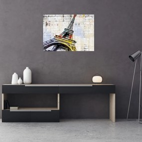 Obraz - Cyfrowa grafika wieży Eiffla (70x50 cm)
