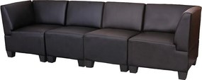 Modułowa 4-osobowa sofa Moncalieri, czarna, wysokie podłokietniki