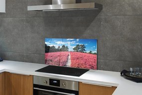 Szkło do Kuchni na Ścianę Wrzosowisko na Skraju Lasu