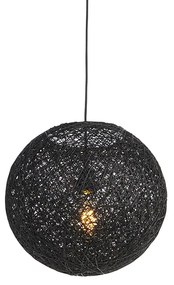 Rustykalna lampa wisząca czarna 35cm - Corda Nowoczesny Oswietlenie wewnetrzne