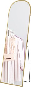 HOMCOM Lustro stojące, lustro pełnej długości, nowoczesny design, 50 cm x 1,5 cm x 170 cm, Złote | Aosom PL