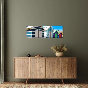 Obraz - Brighton Beach, Melbourne, Australia (z zegarem) (90x30 cm)