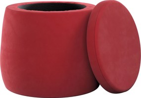 Puf Candy Jar kolor czerwony tkanina połyskliwa, welwetowa