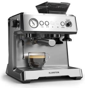 Klarstein Maszyna do espresso GrandPresso, precyzyjny młynek, dysza parowa