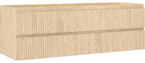 Mexen Rivel szafka łazienkowa podumywalkowa 140 cm, 2 szuflady, ryflowana , dąb - 91A20-14047-2-BFF81
