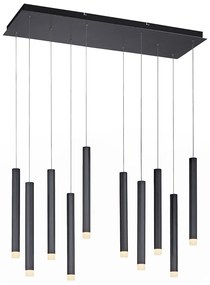 Nowoczesna lampa wisząca czarna z LED 10-punktowa - Stanislas Nowoczesny Oswietlenie wewnetrzne
