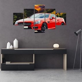 Obraz - czerwony Mercedes (125x70 cm)