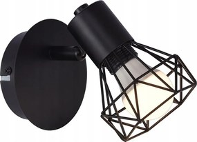 Reflektory sufitowe Czarny reflektor sufitowy Retro lampa sufitowa E14 Regulowana 1 żarówka 350° 40w