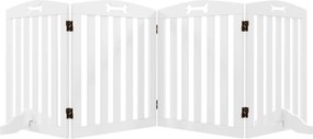 PawHut Wolnostojący płotek dla psów z podporami, dla przedpokoju, korytarza, schodów, 207,5x30x61 cm, Biały
