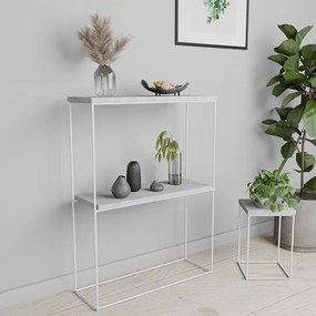 Konsola z podwójnym blatem beton + biały  F2-F30