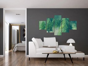 Obraz - Malowane drzewa iglaste (125x70 cm)