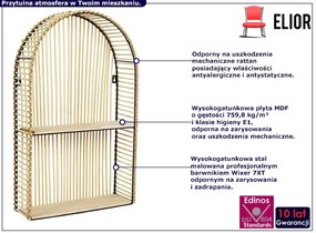 Rustykalna rattanowa półka ścienna - Wilis 5X