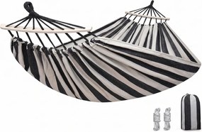 Hamak ZENVIO COMFORT 200x80 cm, szaro-biały + torba gratis