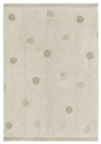 Zielono-kremowy bawełniany dywan dziecięcy tkany ręcznie odpowiedni do prania 120x160 cm Hippy Dots Olive – Lorena Canals