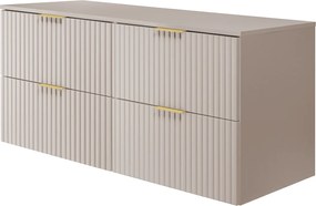 Szafka pod umywalkę, Kaszmir, 120 (2 x 60) x 57 x 46 cm, uchwyt złoty + Blat