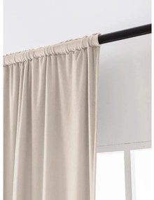 Beżowa zasłona zaciemniająca VELVET 140x250 cm Zawieszanie: Metalowe pierścienie