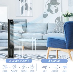 HOMCOM Klimatyzator Wieżowy z 4 Trybami, 3 Prędkościami, Timerem, Plastikowy